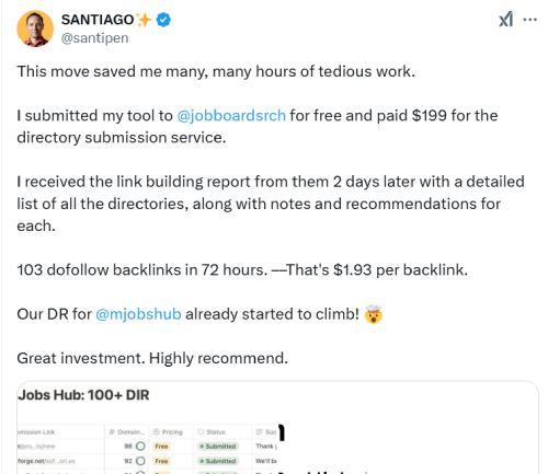 Link Building Service Testimonial