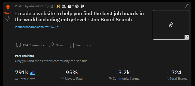 Job Board Search viral on Reddit