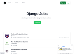 Built with Django Jobs job board - Best Jobs for Django/Python Developers