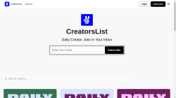 CreatorsList job board - Jobs in social media and content creation.