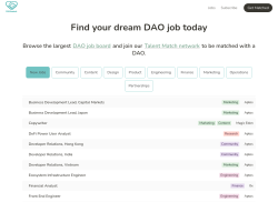 DAOmatch job board - Matching talent with DAOs and web3 companies