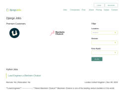 DjangoJobs job board - Django Jobs Listing for Django Developers