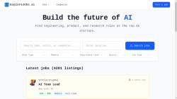 explorejobs ai job board - Find jobs at the top AI startups and labs