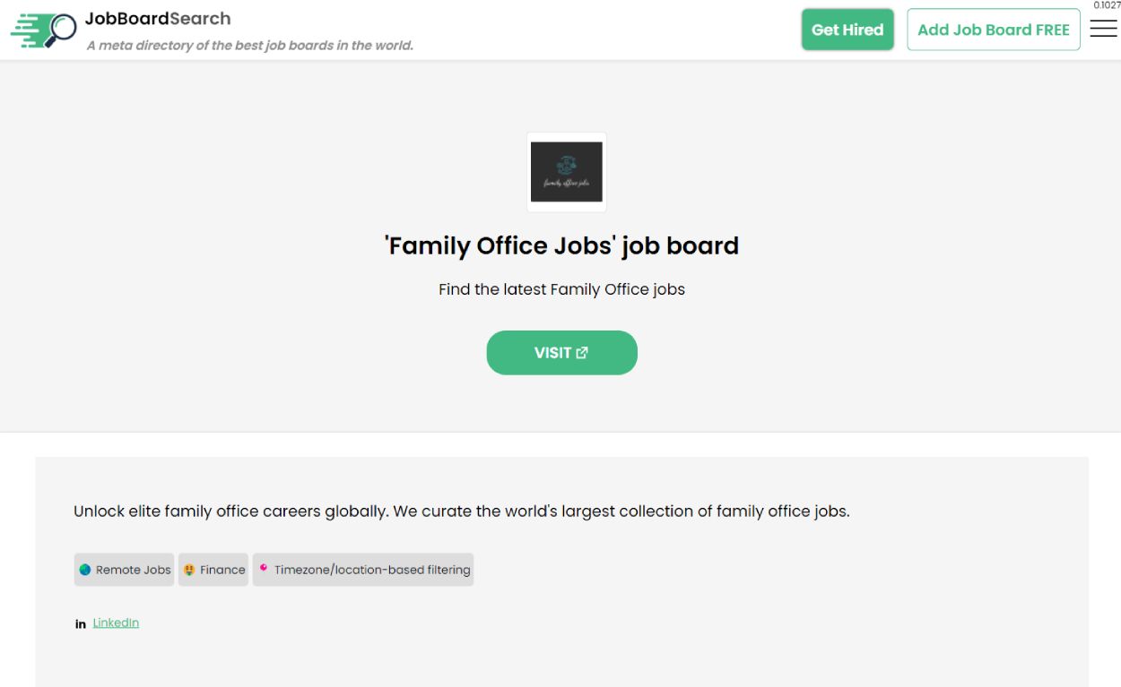Family Office Jobs job board review: Roles, Key Features, job