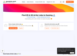 gamejobs work job board - 2D & 3D Artist / Animator Jobs Site for the Global Games Industry 🎮🕹️