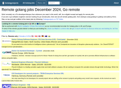 Golangprojects job board - Work remotely as a Go developer/devops from wherever you want in the world