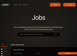 Jobs3 job board - Web3, Blockchain & Cryptocurrency Jobs