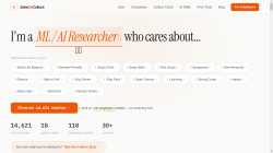 JobsByCulture job board - Culture-First AI & Tech Jobs — Filter by Values, Not Just Keywords