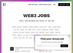 My Web3 Jobs job board - Web3 Jobs - Find a job building the future of the web