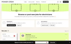 Power Crew job board - A job board exclusively for electricians.