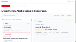 SwissAIJob job board - Literally every AI job posting in Switzerland.