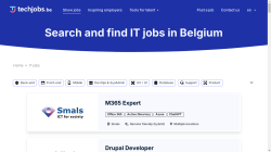 Techjobs be job board - Bringing together IT professionals and Belgian job opportunities Techjobs be job board - Bringing together IT professionals and Belgian job opportunities
